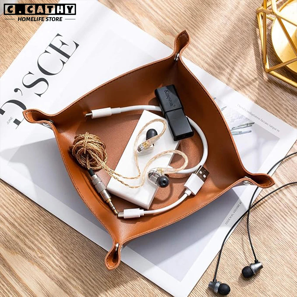 "PLACEHOLDER" LEATHER HOLDING TRAY